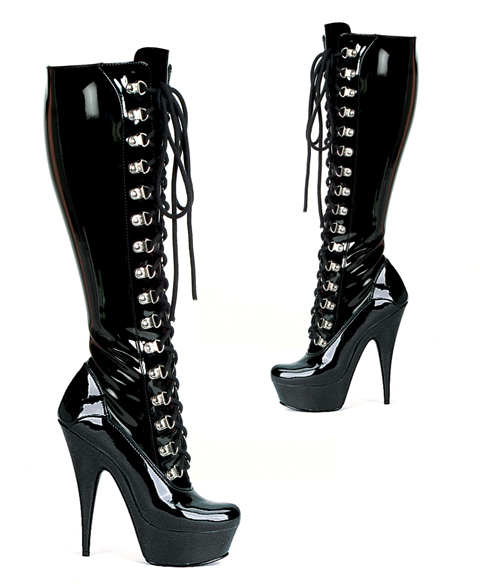 609-Gina Ellie Boots, 6 Inch Pointed Heels Platforms Knee High Boots