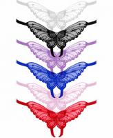 2600 Leg Avenue sheer butterfly appliqued crotchless panty